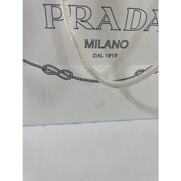 Prada Paper Reusable Shopping Bag Rope Handle White 9.6" x 13.6 " x 5.5" - Picture 12 of 12